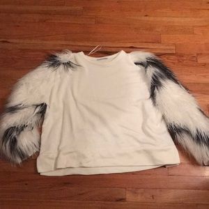 Zara feather sleeve sweatshirt